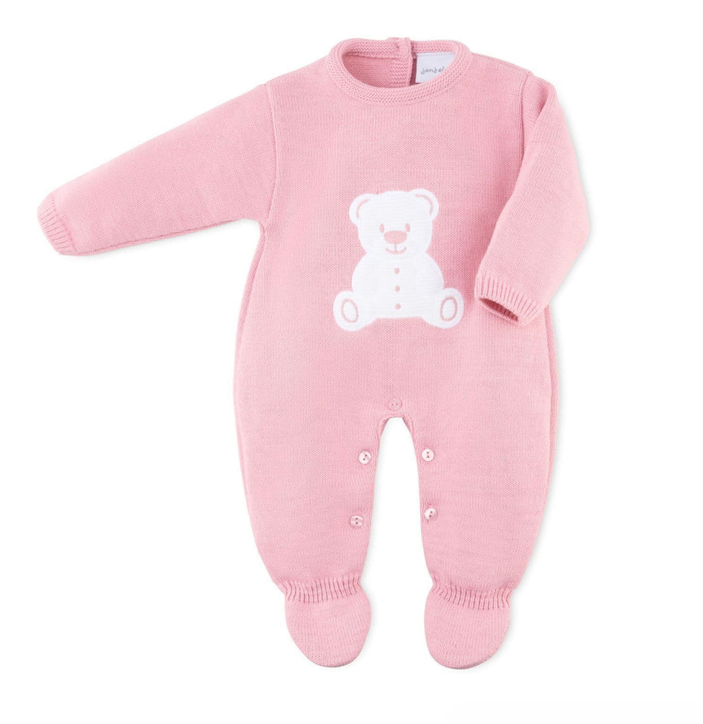PINK TEDDY BEAR KNITTED ONESIE