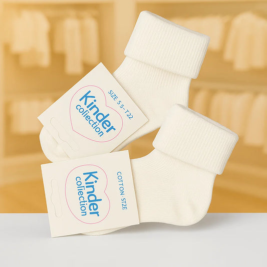 WHITE DOUBLE ROLL SOCKS
