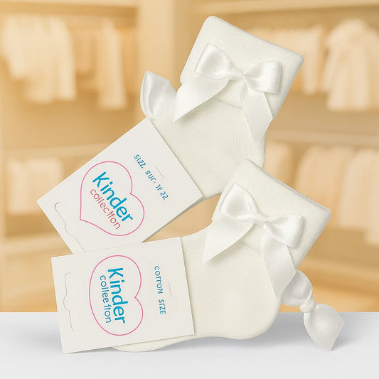 SCALLOP TRIM BACK BOW ANKLE SOCKS