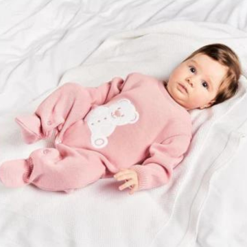 PINK TEDDY BEAR KNITTED ONESIE