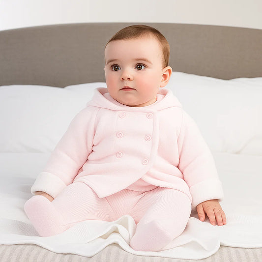 PINK KNITTED BABY JACKET