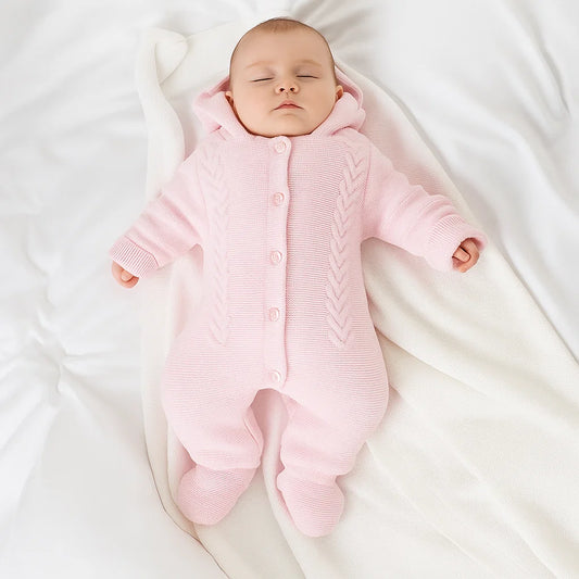 PINK CABLE KNITTED PRAM SUIT