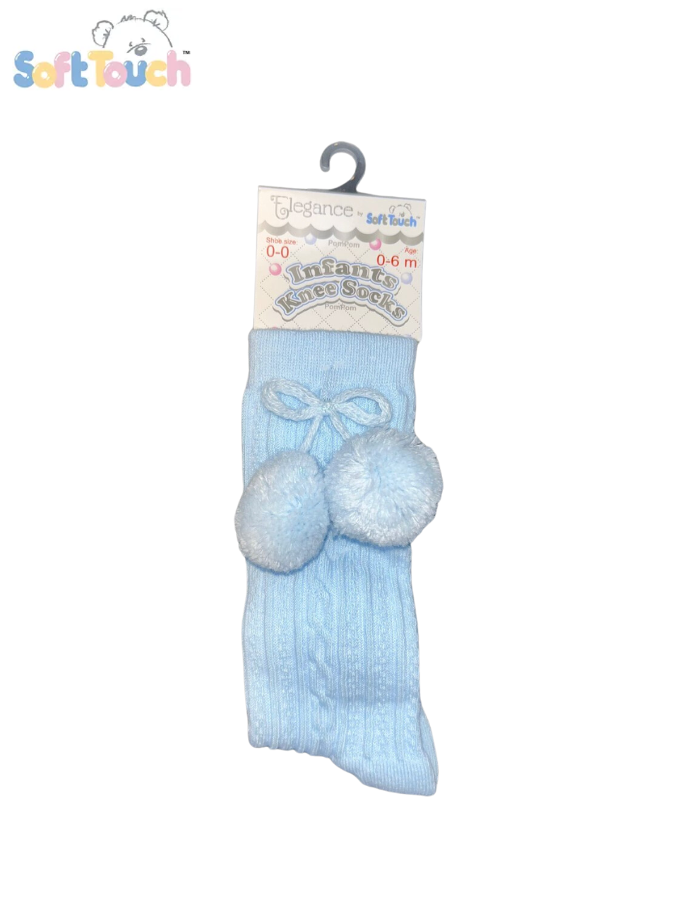 SKY BLUE ELEGANCE POM POM SOCK