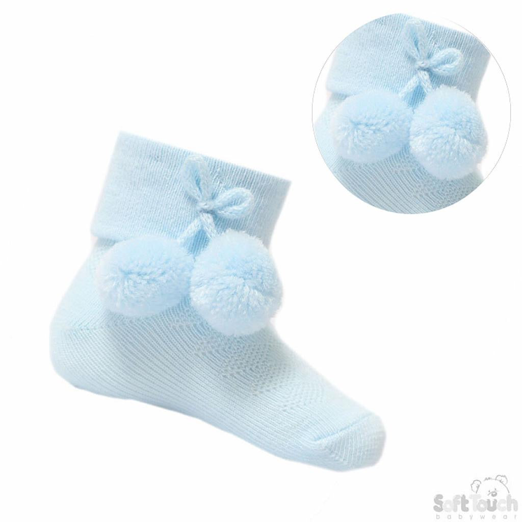 SOFT TOUCH DIAMOND POM POM SOCKS