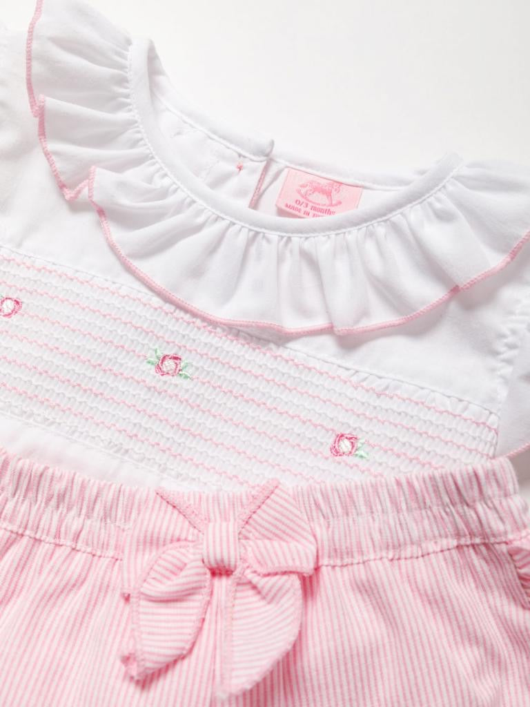 ROCK A BYE BABY - STRIPE SMOCKED SHORT SET