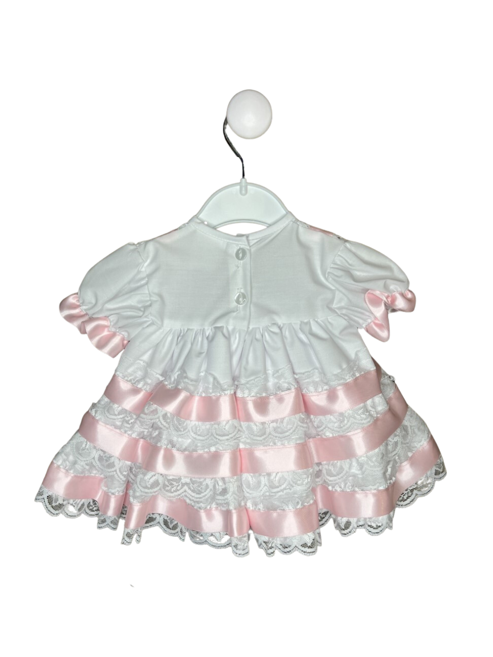 LACE & SATIN RIBBON FILL DRESS