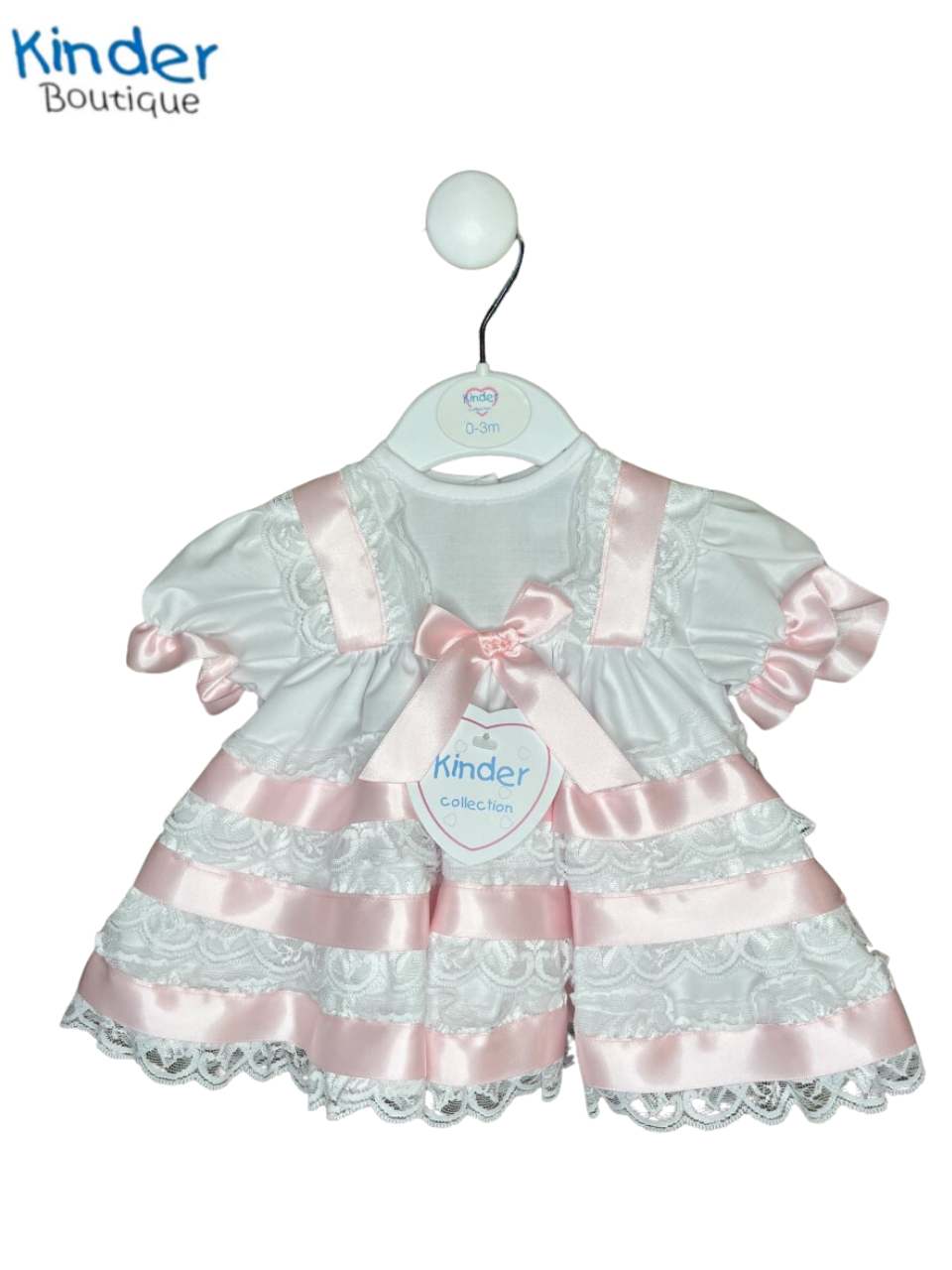 LACE & SATIN RIBBON FILL DRESS