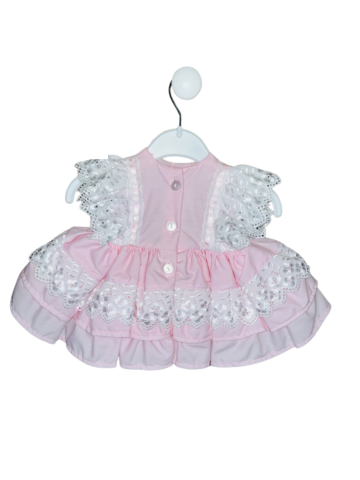 OPEN FRONT FRILL DRESS