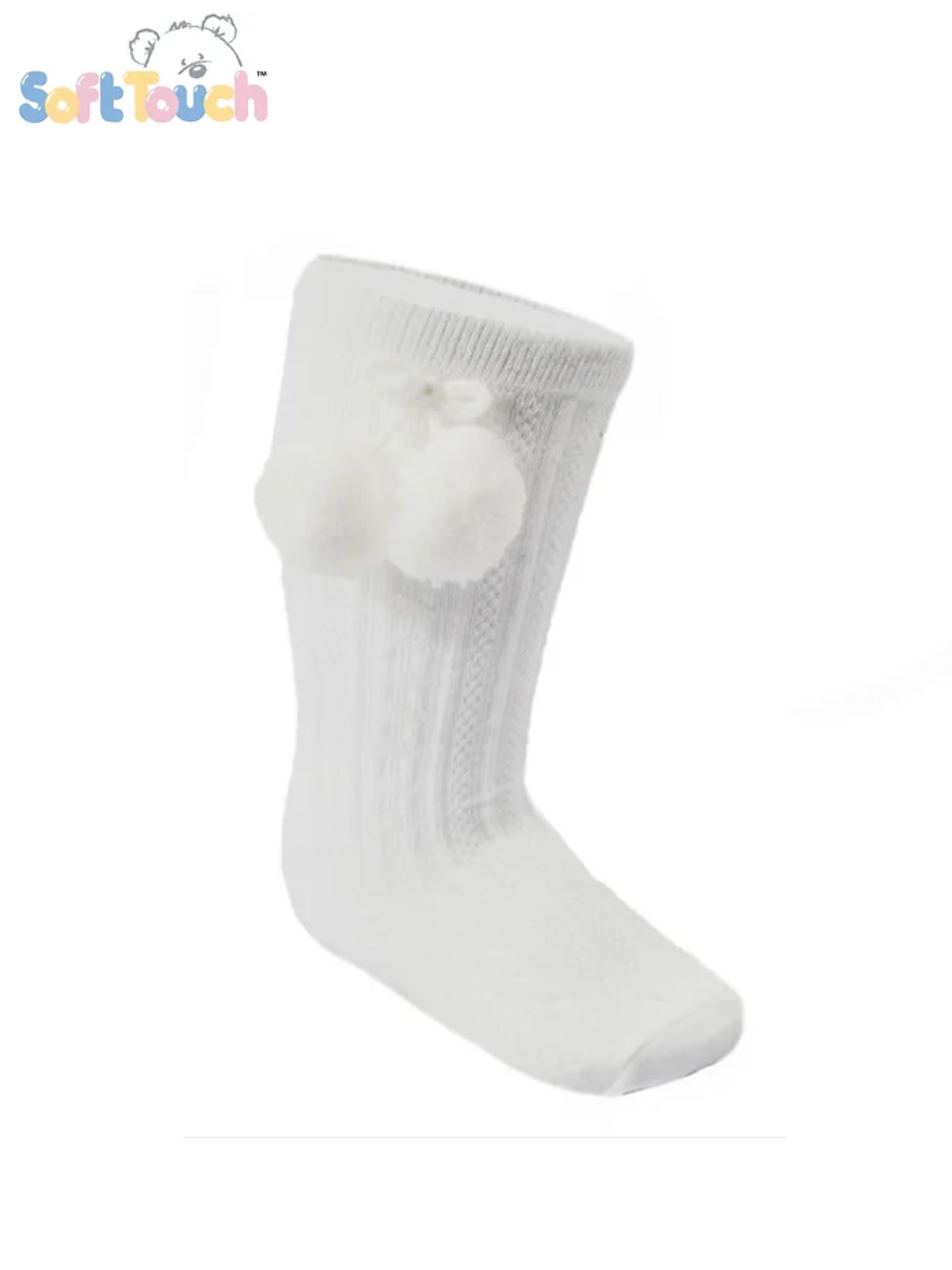 WHITE ELEGANCE POM POM SOCK