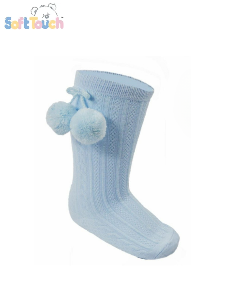 SKY BLUE ELEGANCE POM POM SOCK