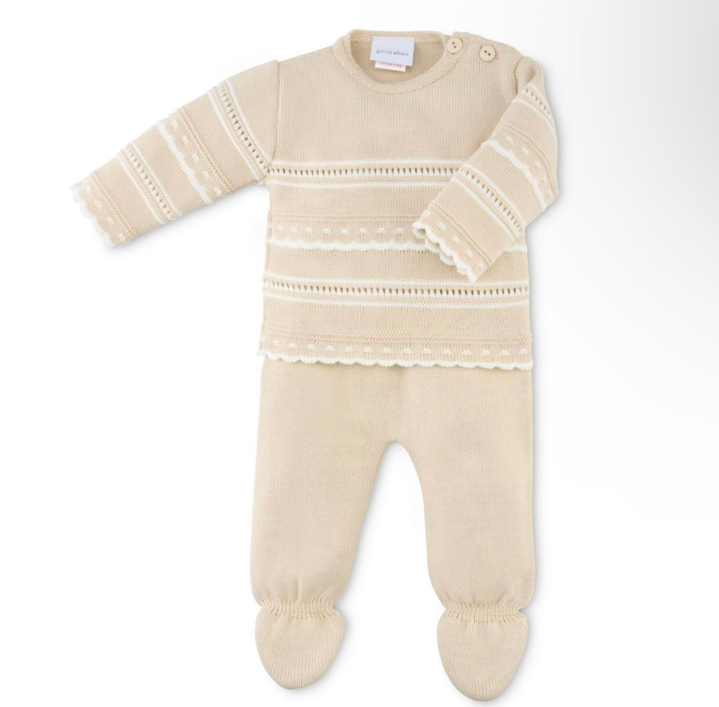 TAUPE KNITTED TOP AND LEGGINGS