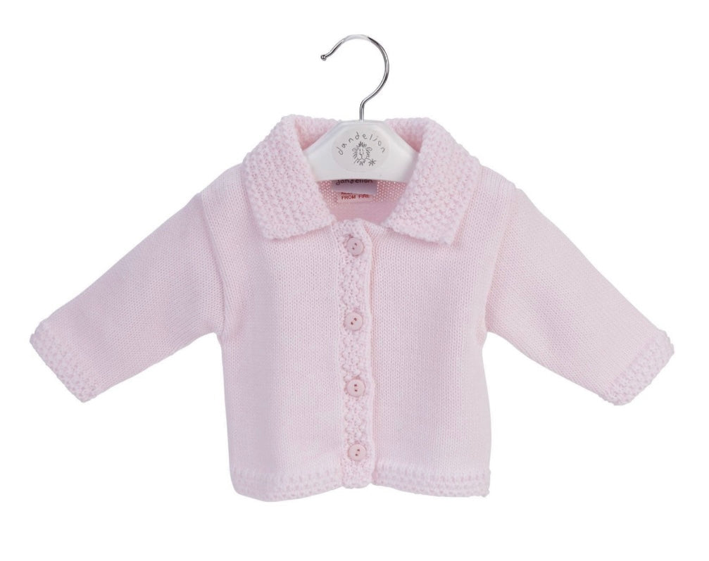 PINK BUTTON UP CARDIGAN WITH COLLAR