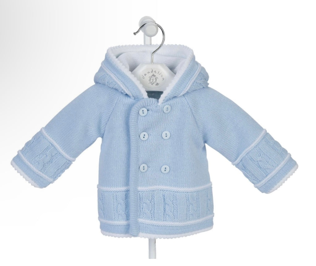 BLUE KNITTED BABY JACKET