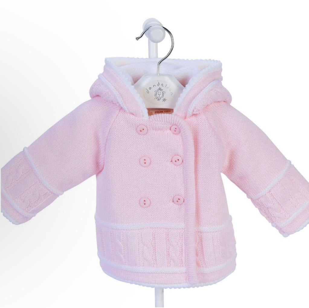 PINK KNITTED BABY JACKET