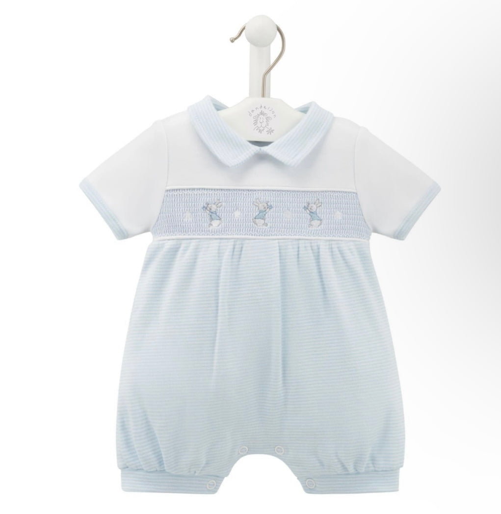 RABBIT AND STAR SMOCKED ROMPER