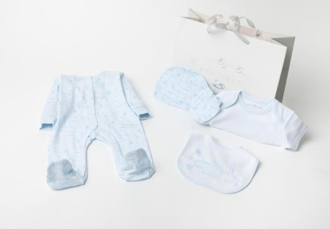 ROCK A BYE BOUTIQUE "HIPPO" FIVE PIECE LAYETTE SET