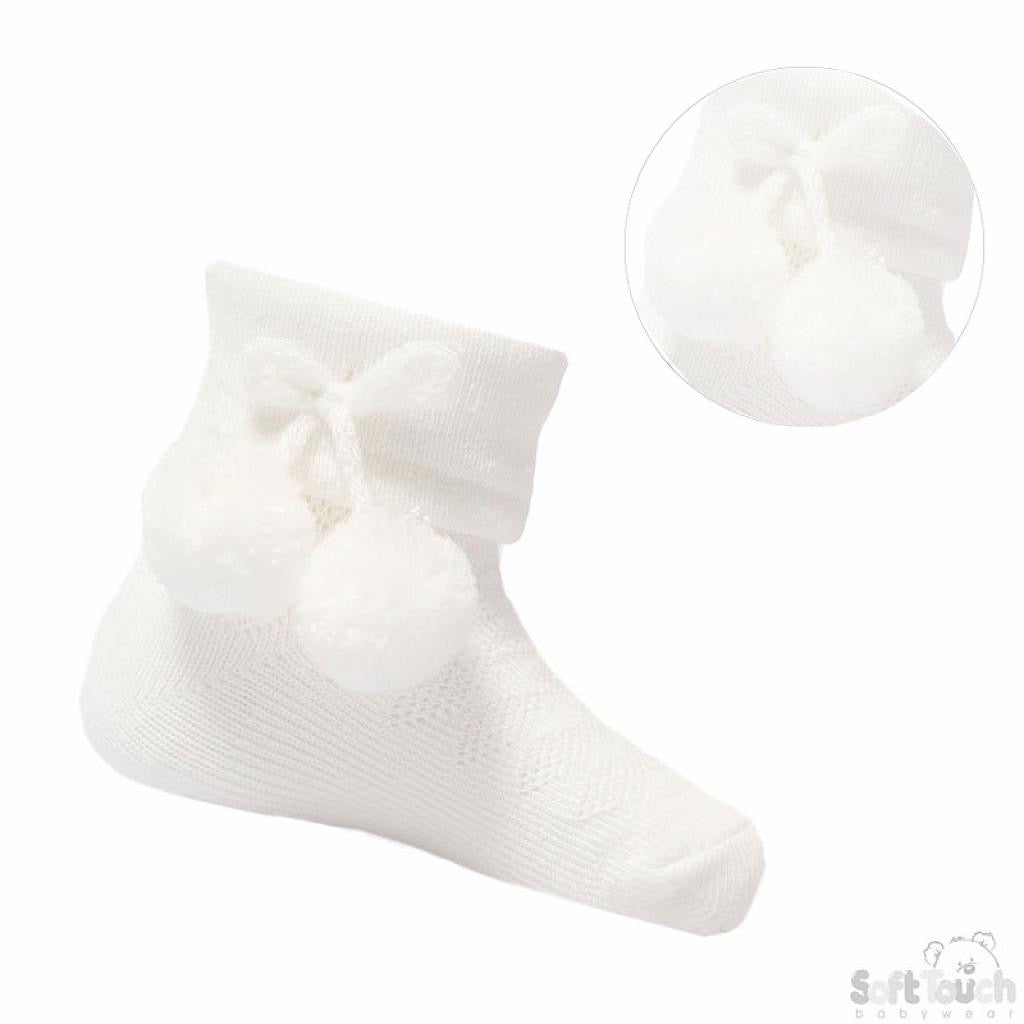 SOFT TOUCH DIAMOND POM POM SOCKS