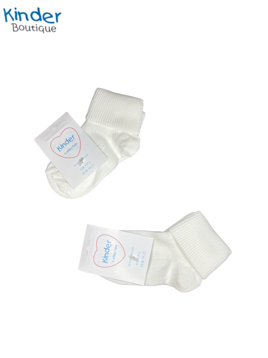 WHITE DOUBLE ROLL SOCKS