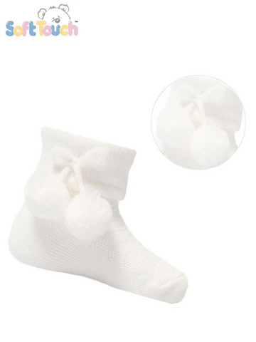 SOFT TOUCH DIAMOND POM POM SOCKS