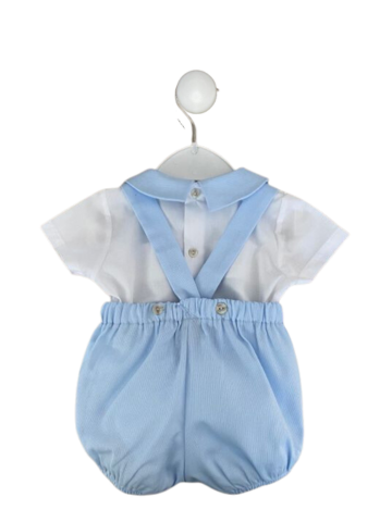 'LAIVICAR' BLUE/WHITE CLASSIC SMOCKED SHIRT & BRACES