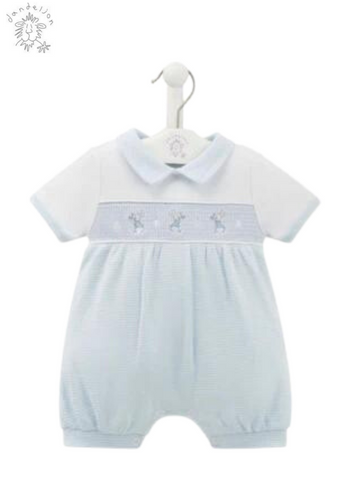 RABBIT AND STAR SMOCKED ROMPER